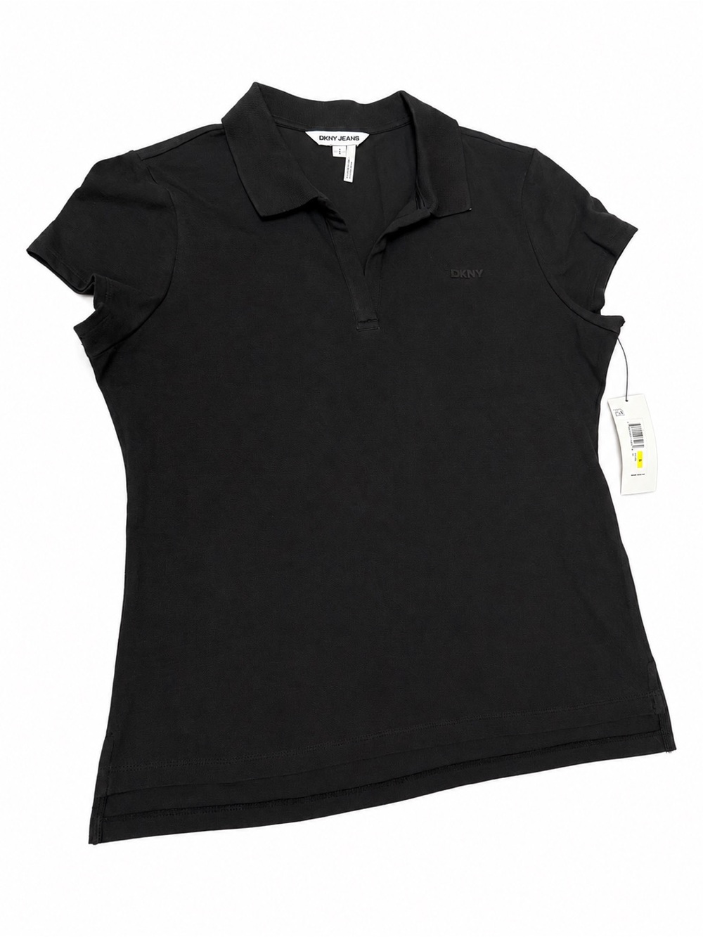 DKNY Black Short-Sleeve Polo Shirt